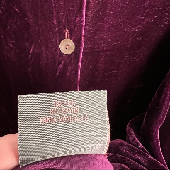 Velvet Button-Up Shirt in Rich Burgundy - Picture 7 of 7